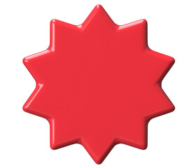 Red Glossy Burst Badge