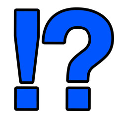 Blue Exclamation and Question Mark Icon Illustration