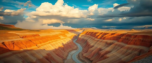 Vast Bingham Canyon, copper mine, clouds overhead,  overhead,  sky