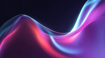 Abstract flowing neon waves in vibrant colors create dynamic, modern design