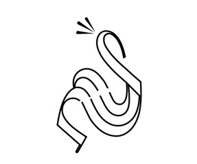 swan single line animal icon
