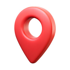 3D Red Location Pin Icon – Modern Map Marker Symbol for Navigation and GPS