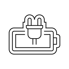 Obraz premium pre charged line icon vector illustration