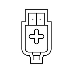 Obraz premium usb powered line icon vector illustration