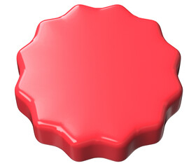 Obraz premium Red Round Burst Badge