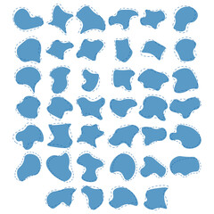 Abstract Blob Shapes with Line Elements Set – Modern Organic Fluid Design Collection