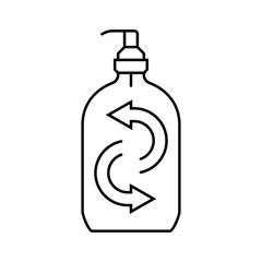 refillable soap bottle line icon vector illustration