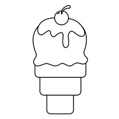 ice cream illustration coloring page printable