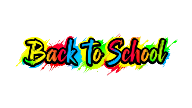 Vibrant back to school typography design colorful splash background modern graphic