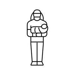 nurse holding baby line icon vector illustration