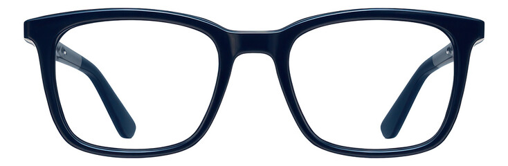 Rectangular blue light blocking glasses with navy blue frames