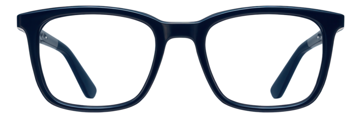 Rectangular blue light blocking glasses with navy blue frames