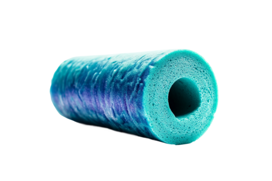 Fitness foam roller cylinder isolated on transparent background