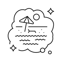 living by beach dream line icon vector illustration