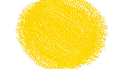 Yellow scribble circle, isolated on transparent background