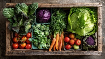 Wooden crate filled with fresh produce (1)