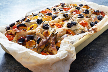 rustic italian focaccia bread