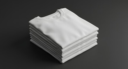 Clean stack of crisp white t-shirts ready for your brand design and printing needs
