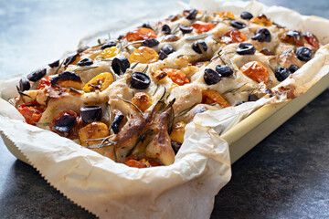 rustic italian focaccia bread