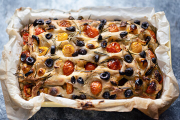 rustic italian focaccia bread