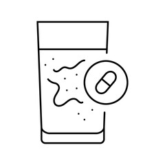 antibiotics drinking water line icon vector illustration