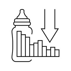 baby formula shortage line icon vector illustration