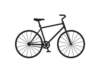 Simple Black Silhouette of a Classic Bicycle.