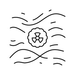 particles air radioactive pollution line icon vector illustration
