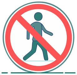 No Pedestrian Allowed Sign Symbol of Prohibition with Human Figure