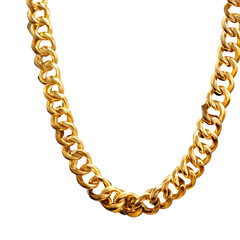 Obraz premium Gold chain necklace, isolated on transparent background