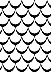 Seamless Black and White Scallop Pattern