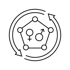 hormonal changes adolescence puberty line icon vector illustration