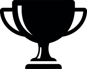 Vector art of black silhouette of a trophy isolated on white background transparent background