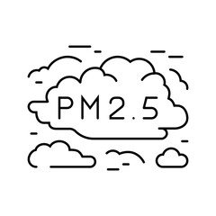 smog cloud labeled air pollution line icon vector illustration