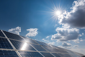 Installed solar panels for renewable energy