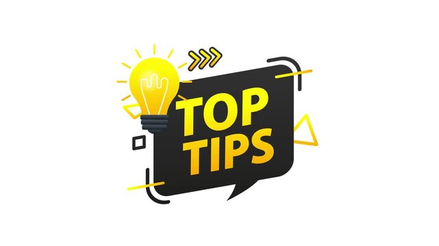 Top Tips with Light Bulb on White and Green Screen Background