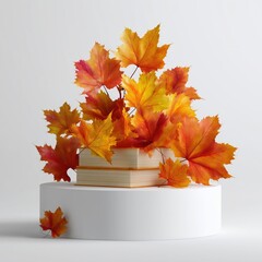 Books and Autumn Leaves