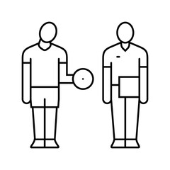 supportive coach trainer helping line icon vector illustration