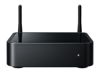 Multimedia center with a sleek aluminum chassis and dual antenna inputs