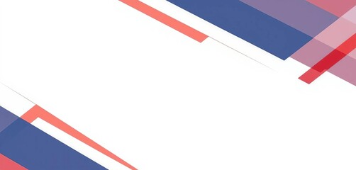 Abstract white banner with diagonal red and dark blue geometric shapes ,  professional,  flyer