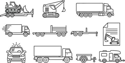 Diverse vehicle collection for transport and construction needs