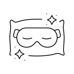 sleep mask pillow restful sleep line icon vector illustration
