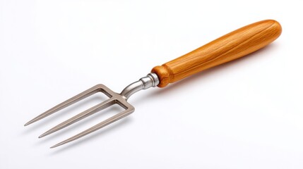 Obraz premium Stainless Steel Garden Fork with Wooden Handle for Planting and Tilling