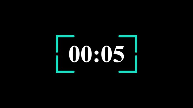 Timer, clock, stopwatch countdown timer animation.Second counting collection 0 second to 2 minute.