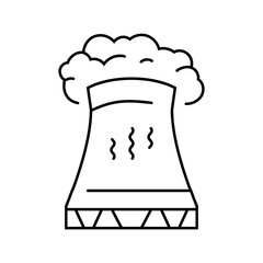 cooling tower pollution line icon vector illustration