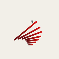 Business failure and bankruptcy vector concept. Symbol of failure, problem, crisis, recession. Minimal design eps10 illustration.