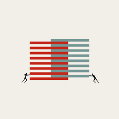 Business merger and acquisition vector concept. Symbol of deal, agreement, cooperation, negotiation. Minimal design eps10 illustration.