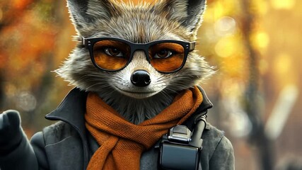 Cute 3D Cartoon Fox Character Dancing and Walking in Colorful Playful Animation for Kids - Powered by Adobe