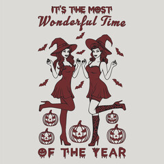 It's the Most Wonderful Time Of The Year Halloween Graphic Design,  Halloween Shirt, Halloween Gift, Halloween Tee, Wonderful Time Of The Year, Halloween EPS File.