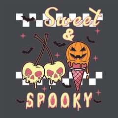 Sweet and Spooky Halloween EPS, Trendy Halloween Ice cream, Funny Spooky Season, Trick or treat, Funny Fall Summer EPS, Snarky EPS, Ice Cream graphic design.